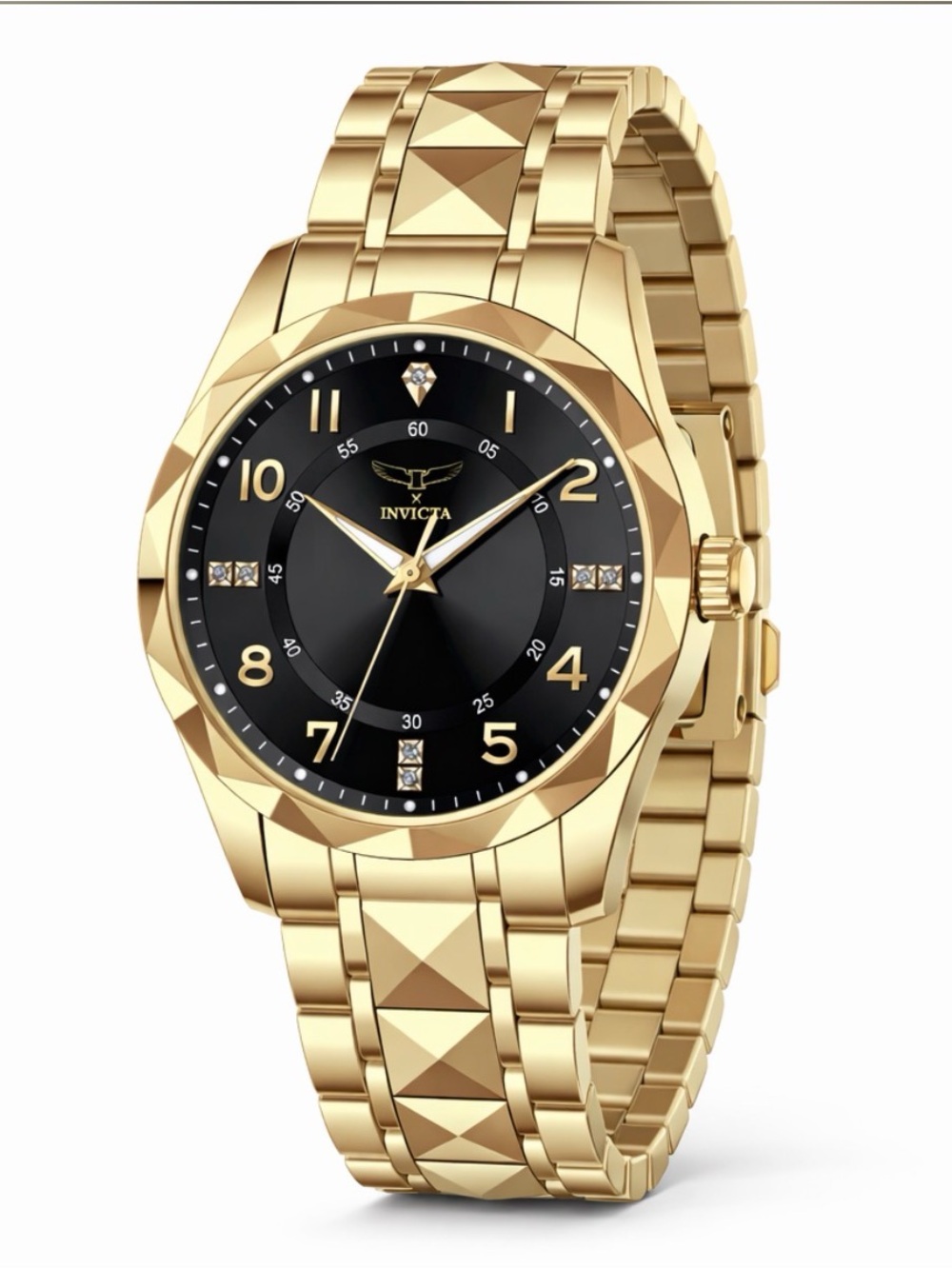 Invicta “SPECIALTY” Gold-Tone Bracelet Watch 41mm with Black Dial